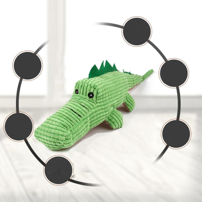 Dog Plush Toys Squeak Alligator for Dogs Interactive Stuffed Animal Chew Toy for Small Medium Dogs Reducing Boredom