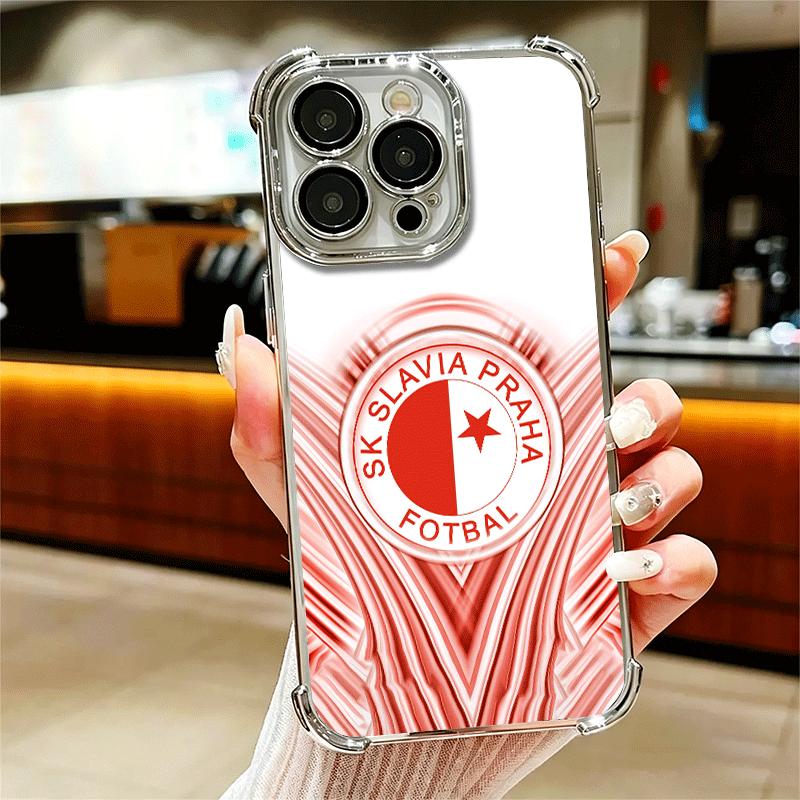 Sk Slavia Praha Czech Republic Soft Phone Case For iPhone 15 16 17 Air 14 Pro Max 16E Plus 13 12 Mini Plating Anti-Fall Fundas
