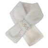 Elegant Solid Color Plush Cross Scarf Imitation Pearl Winter Warmer Neck Scarf Comfortable Neck Warmer Evening