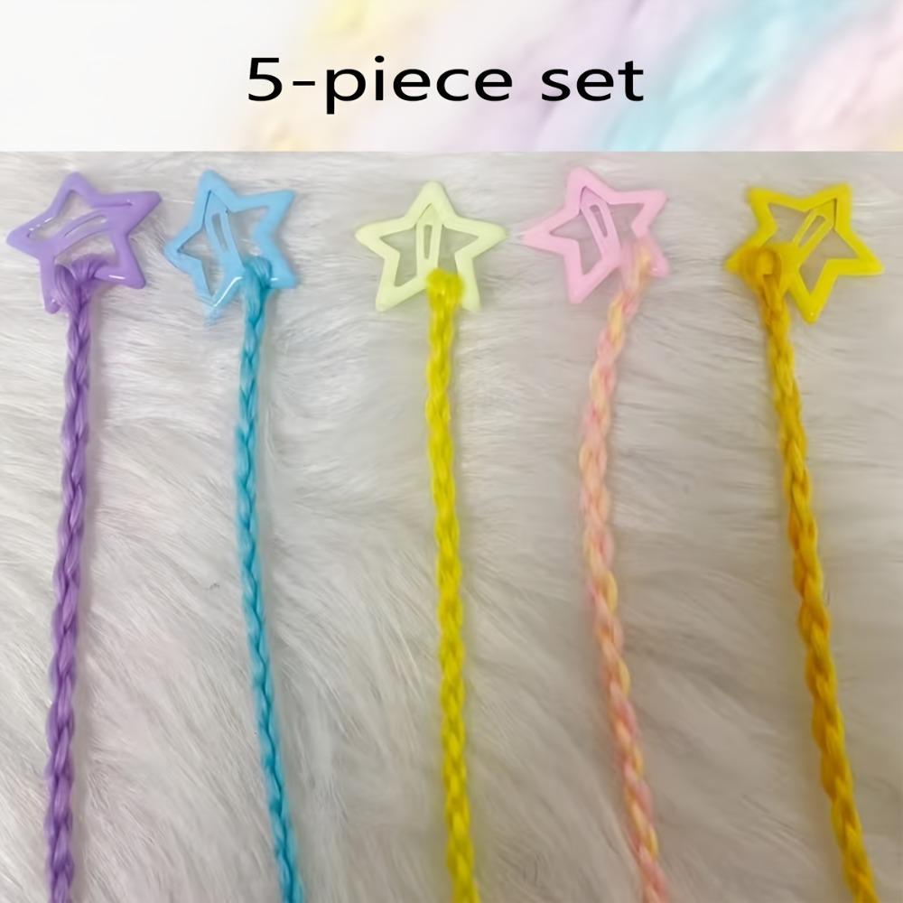 5pcs Cute Y2K Star Hair Clip Sweet Braided Hair Pieces Mini Hair Clip Decorations Music Festival