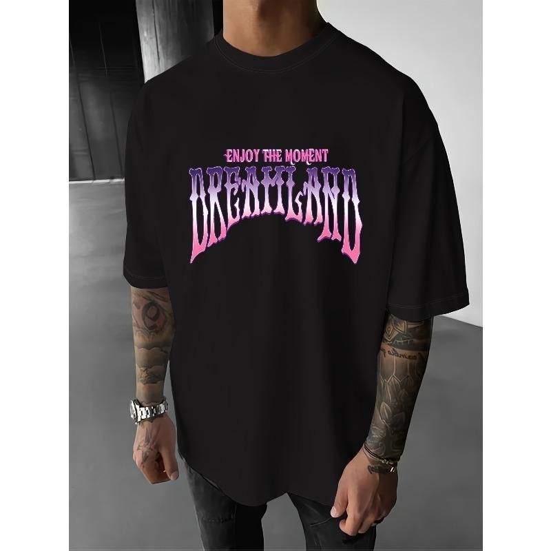Men'S Short-Sleeve T-Shirt Featuring a Hand-Drawn Colorful Mushroom Design on The Back