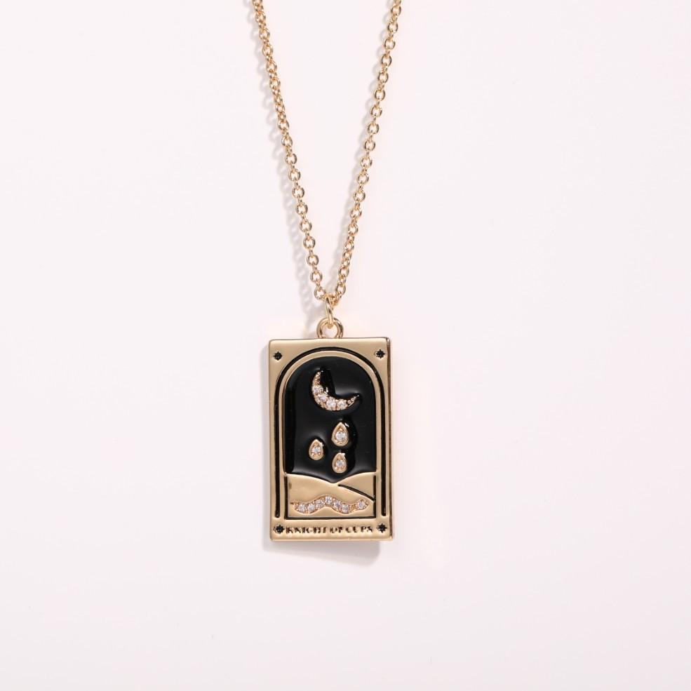 

Tarot Brand Tarot With Diamond Drip Oil Necklace, Female High Praise Hot Model Electroplating Real Gold Color Retention