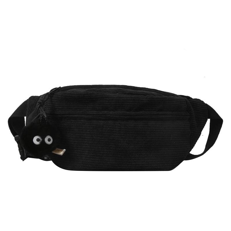 Bags, Women's Bags, Fashionable Autumn and Winter Crossbody Bags, Striped Velvet Women's Niche Chest Bags, Waist Bags