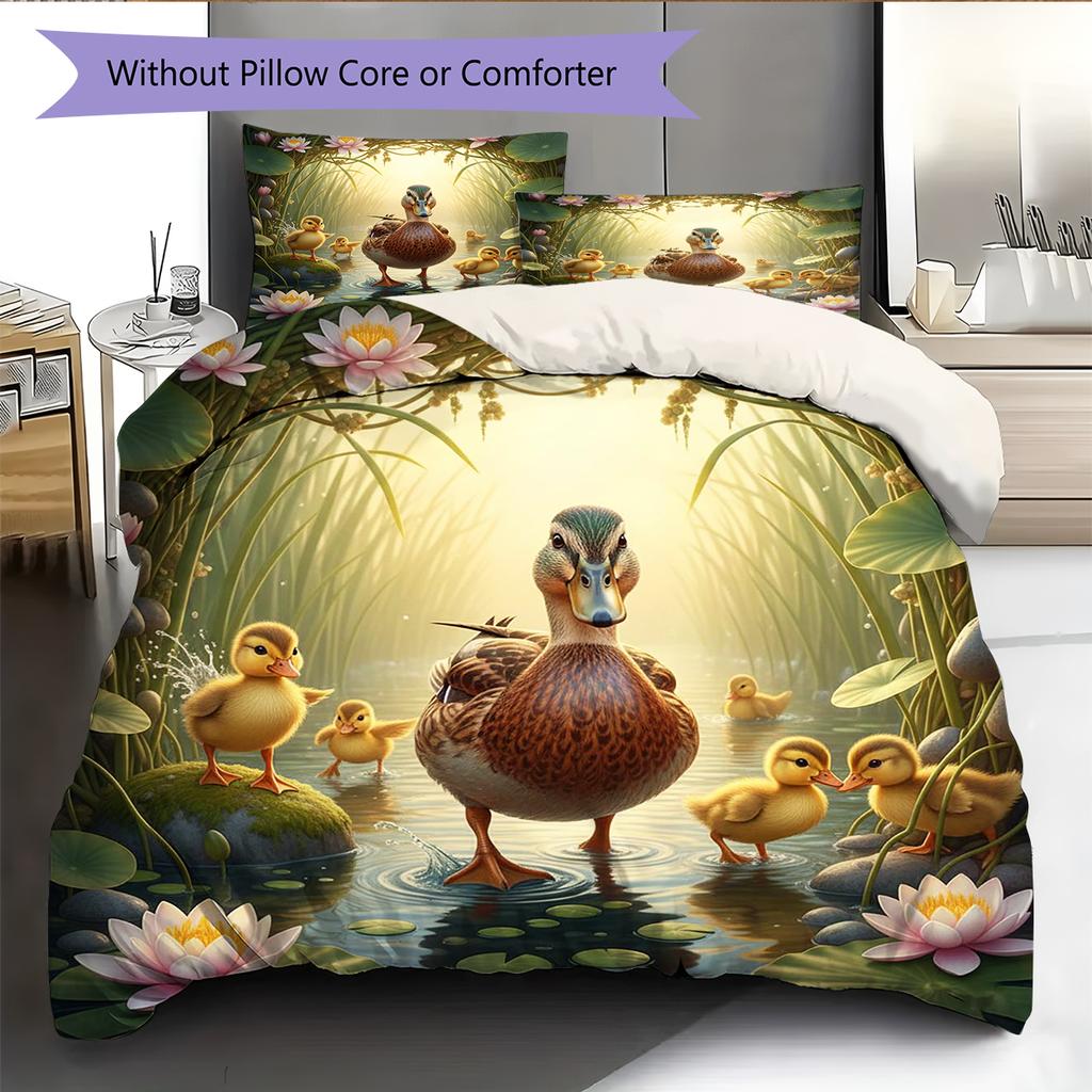 Cartoon Pattern Bedding Quilt Set Quilt Cover Pillowcase Home Decoration Birthday Gift (1 * duvet cover + 2 * pillowcase, without core)