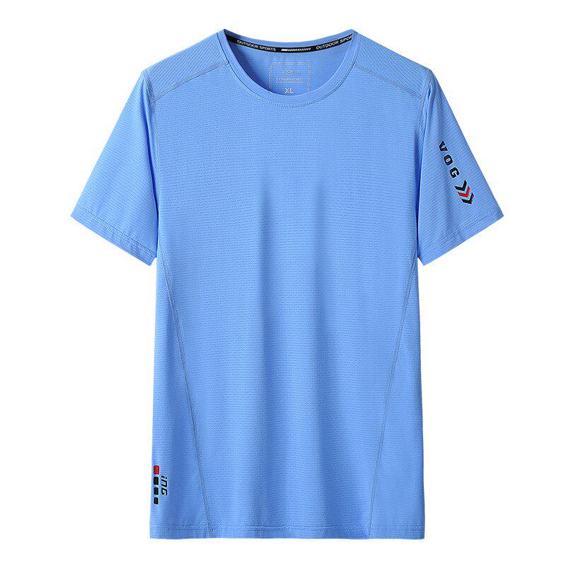 New Ice Silk T-shirt Men's Round Neck Loose Summer Casual Sport Travel Solid Color Plus Size L-9XL