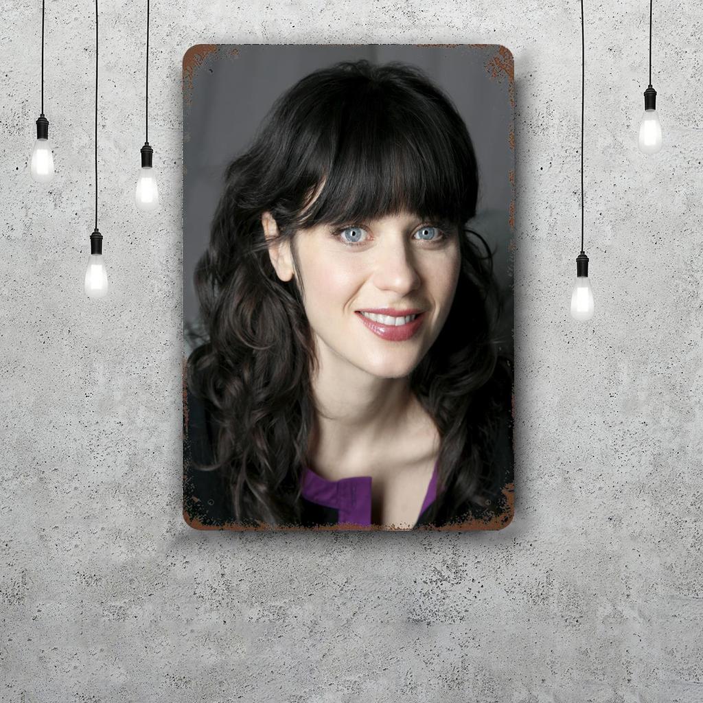 Zoey Deschanel Actor Decor Vintage Metal Signs Tin Signs Captain Poster Decor for Bar Pub Club Man Cave Wall Decoration