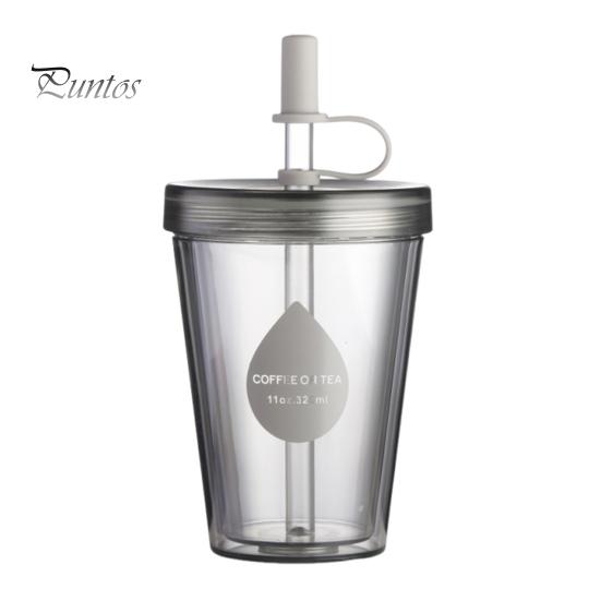 Insulated Style Water Bottle for School Drinking Straw Cup, Portable Leak-proof PC Bottle, Durable Reusable Cup Milk Tea Anti-fall Students And Office
