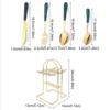 24pcs Stainless Steel Marbled Tableware Set Nordic Style Dessert Dinnerware Suit  Restaurant