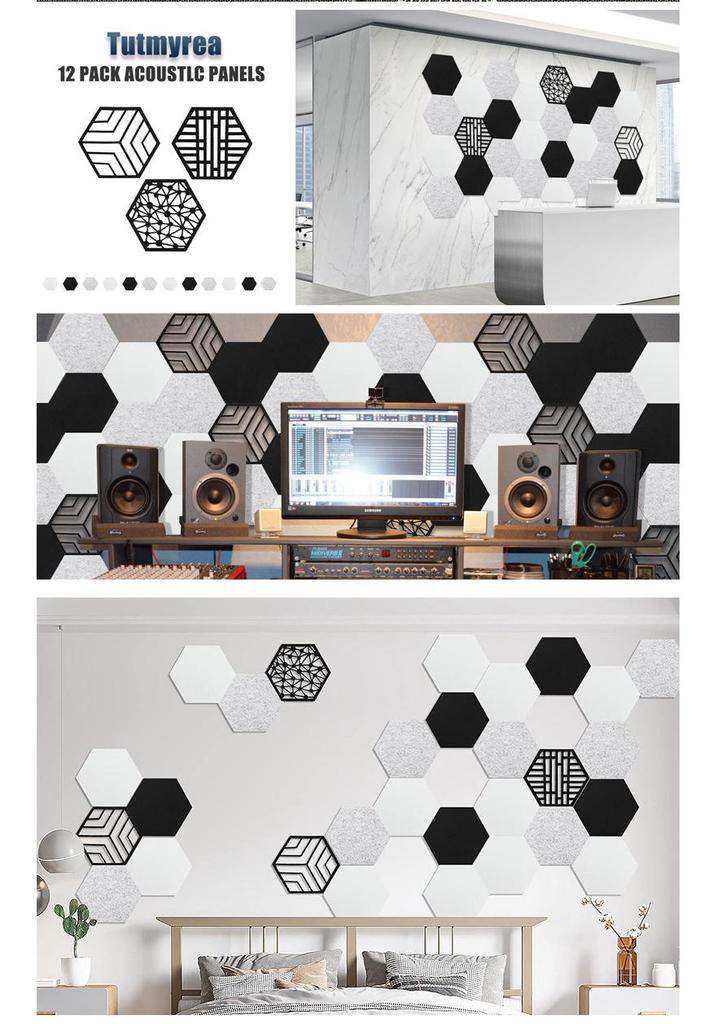 Hexagonal Polyester Fiber Acoustic Panel for Office and Piano Soundproofing