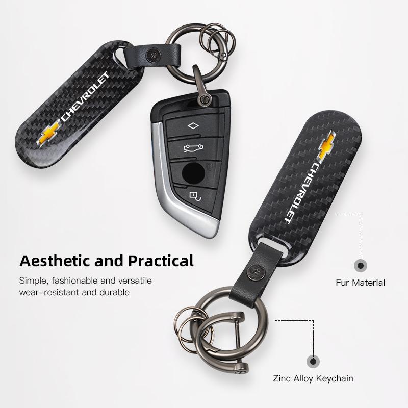 Hbrn5 Car Key Rings Quality Carbon Fiber Keychain Waist Buckle For Chevrolet Corvette Montana TrailBlazer Silverado Traverse Camaro