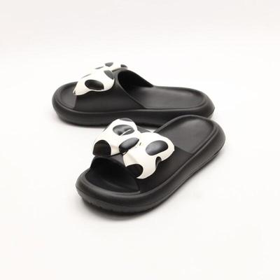 Spotted Ribbon Platform Block Heel Slippers Indoor