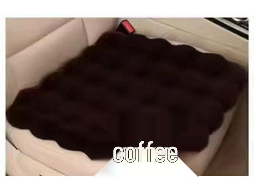 Winter Velvet Car Seat Cushion Set - Thickened Plush, Warm, 3-Piece with Backrest