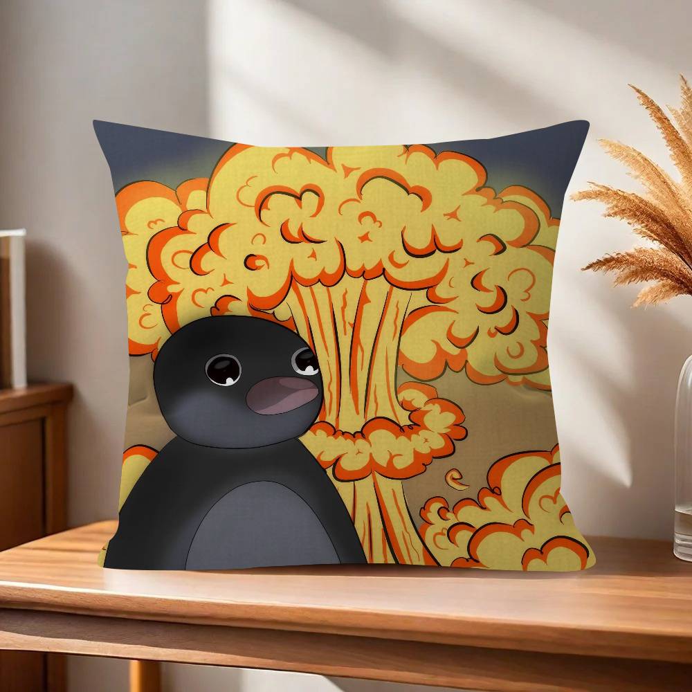 

Pingu Cartoon Cute Pillow Gift Home Office Decoration Bedroom Sofa Car Cushion Cover case 45x45 30x30cm