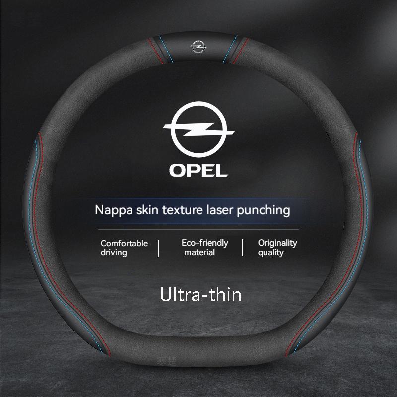 Opel OPCline ASTRA CORSA INSIGNIA MOKKA VECTRA GTC Tigra Carbon fiber Suede Leather Car Steering Wheel Cover Auto Accessories