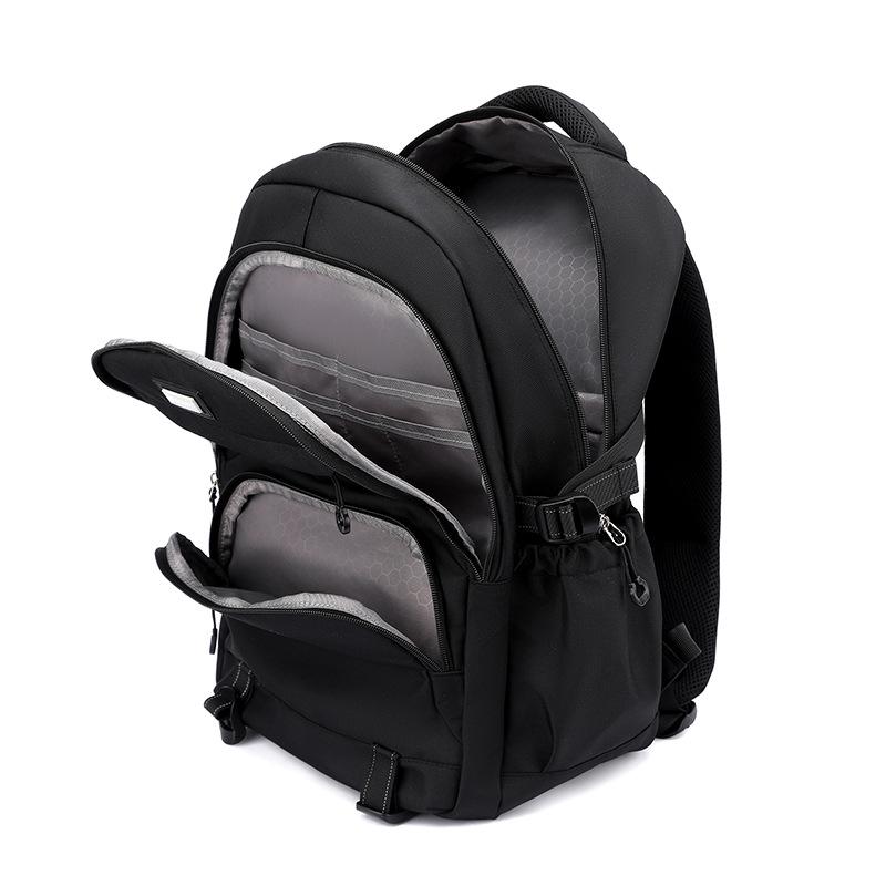 Spring New Solid Color Business Computer Bag Large Capacity Men's Backpack Casual Multi-pocket Outdoor Backpack Lightweight Burden Reducing School Bag