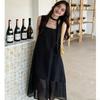 Large Size Catty French Temperament Polka Dot Medium and Long Vest Skirt Women's Summer Loose Meat-covering Casual A-word Dress