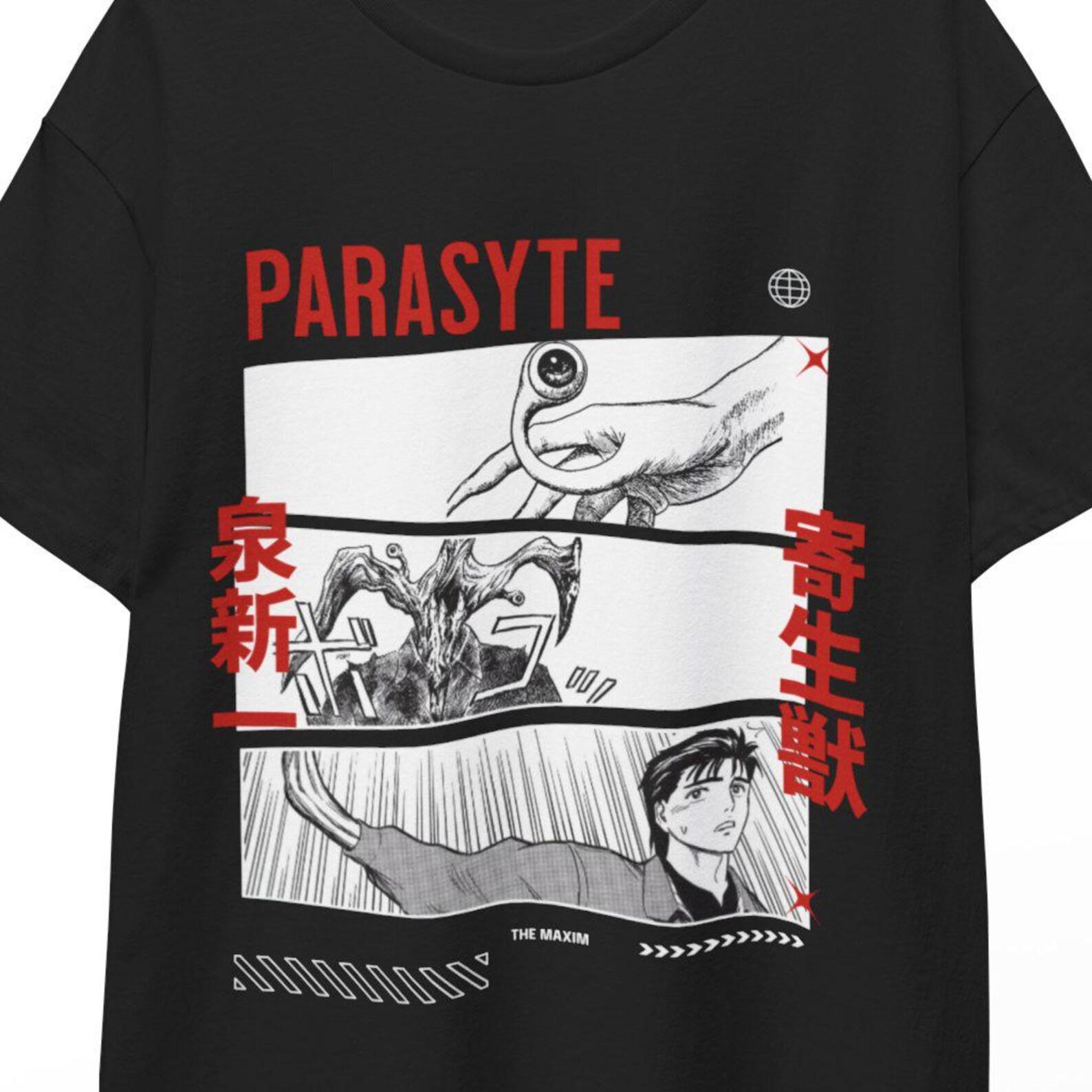 Parasyte Shirt Migi Parasyte the Maxim Anime T-Shirt Shinichi Izumi Horror Manga Tee Kanji T-Shirts Parasyte Sticker Poster Yugi Shirt Anim 3XL