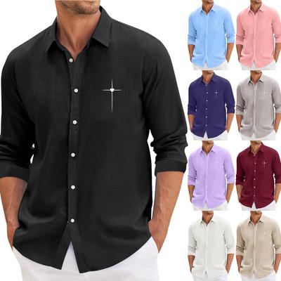 Erkek Rahat Bol Kesim Uzun Kollu Gömlek Moda Yaka Gömlek Üstü