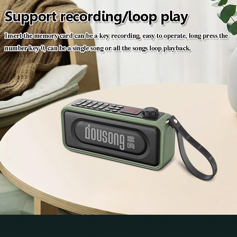 Portable Outdoor Bluetooth Speaker Wireless Stereo Subwoofer Mini FM Radio Handsfree Call Music Player Support Recording Dual TF