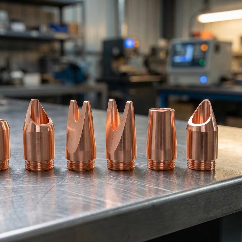 DMK Copper Laser Welding Nozzles H32 M13.5 Wire Feeding Graduated Type for Industrial Welding Machines