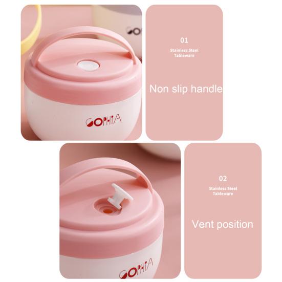 Anti-scalding Breakfast Cup Compact Food Grade Portable Soup Mug with Lid Kitchen Tools