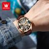 OLEVS 7051 Mens Watches Waterproof Luminous Multifunctional Automatic Mechanical Watch for Men skeleton Watches Luxury Men Reloj