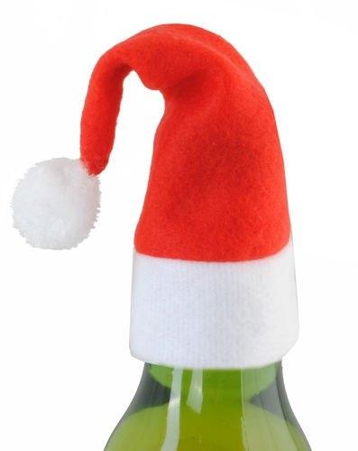 TG52960 10x SANTA CAP BOTTLE HOLDER CUTLERY CHRISTMAS TABLE DECORATION