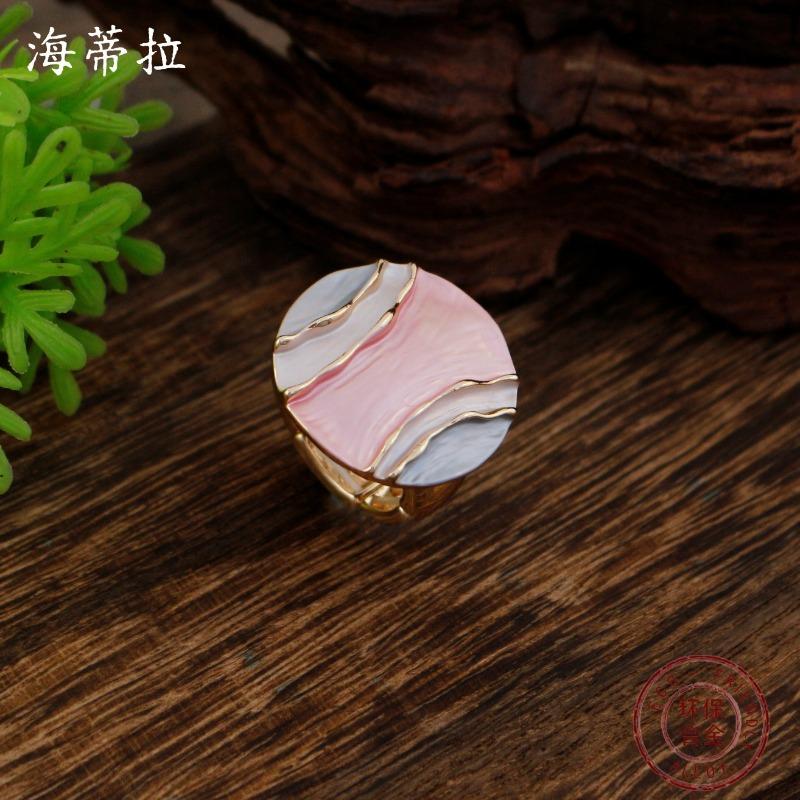 New Enamel Geometric Lines Round Elastic Bracelet Women's Simple High-end Round Ring