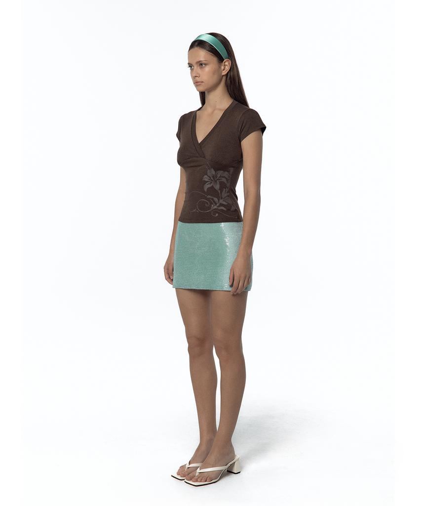 Kasiko Spangle Mini Skirt Mint