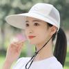 Sunscreen breathable sunshade sun hat female, UV protection fashion big edge windbreak rope hat, trendy hat