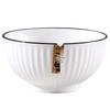 Creative Stripe Ceramic Dishware Set for 2-4 People: Includes Rice Bowls, Plates, Dinner Plates, and Soup Bowls