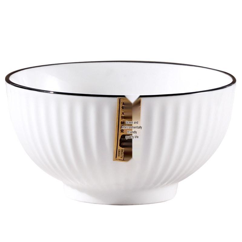 Creative Stripe Ceramic Dishware Set for 2-4 People: Includes Rice Bowls, Plates, Dinner Plates, and Soup Bowls