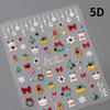 Gold Stamped White Christmas Tree Snowflake 3D Self Adhesive Nail Art Stickers Santa Claus Elk Xmas Cartoon Cute Manicure Decals