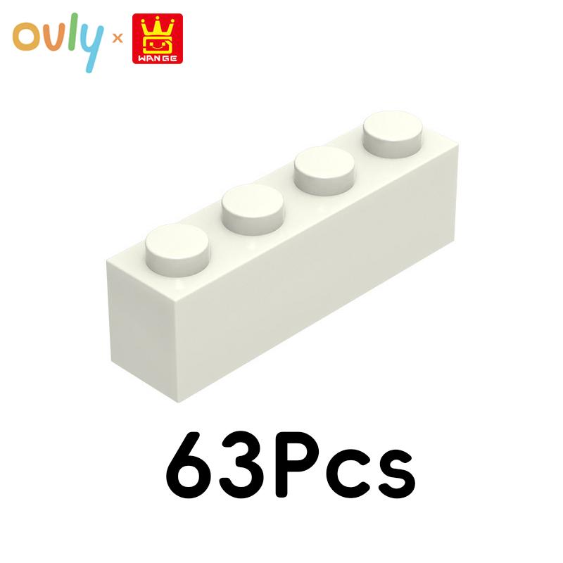 WANGE 4*1 Byggklossar 63 st Nr 3010 Små Kompatibla Klossar 4-Håls Höga Element Tillbehör MOC DIY Lös Vikt Barnleksak