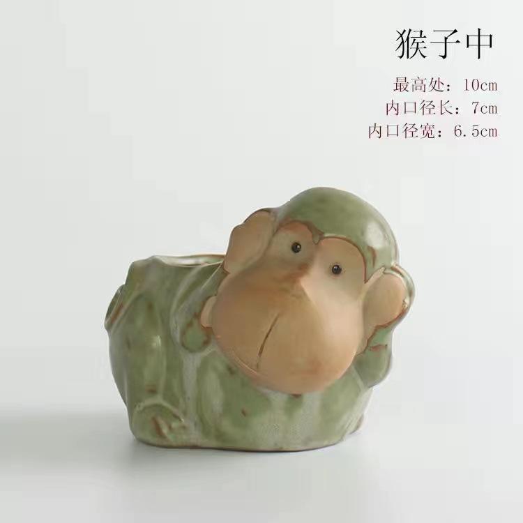 European Garden Animal Cute Ceramic Succulent Pot, Forest Series Home Store Decor