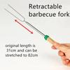 Kitchen Household Stainless Steel Grill Skewers Barbecue Hot Dog Fork Extension-type Roasting Tool Telescopic BBQ Fork Supplies