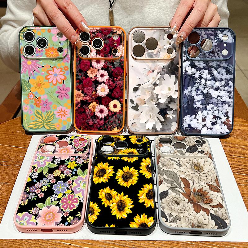 Retro Floral Pattern Case For iPhone 17 Pro Max Magnetic For Magsafe Hybrid Slim Matte Cover For iPhone 16 15 14 13 Pro Max
