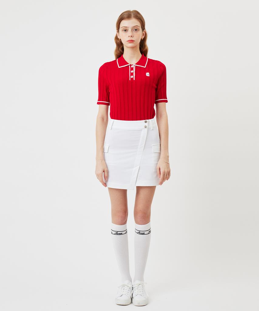 AVEN Short Slit Cargo Skirt White