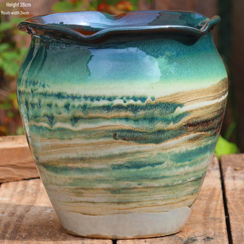 Extra Large Ceramic Pottery Flower Pot for Indoor Green Plants, Coarse Pot Ideal for Monstera and Other Large Plants