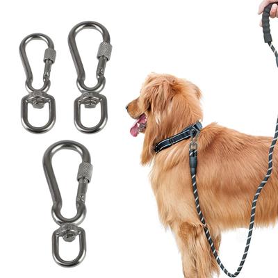 RVS haak met draaibare halsband voor honden Karabijnhaak met draaibare verbinding Bout Karabijnhaak voor hondenriem/kampeertent