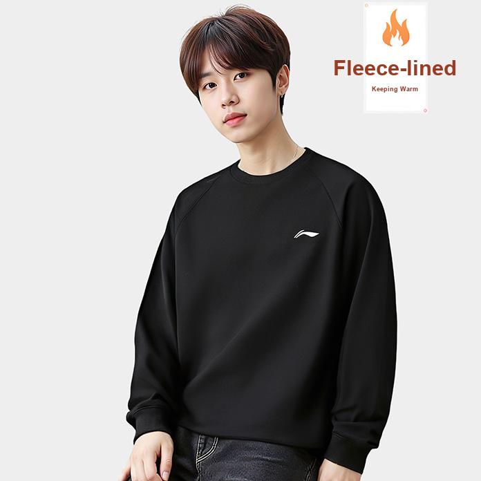 Li-Ning Trendiger Rundhals-Pullover Sportlicher Lifestyle Bequem Vielseitig Schlichte Mode Energetisches Sweatshirt Unisex-Sweatshirt AWDVH05-1