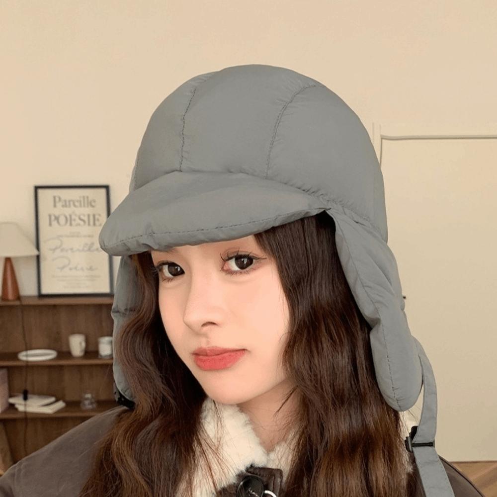 Padded Thermal Pullover Bomber Hat Adjustable Buckle Ear Flap Hat Retro Trapper Hat Winter