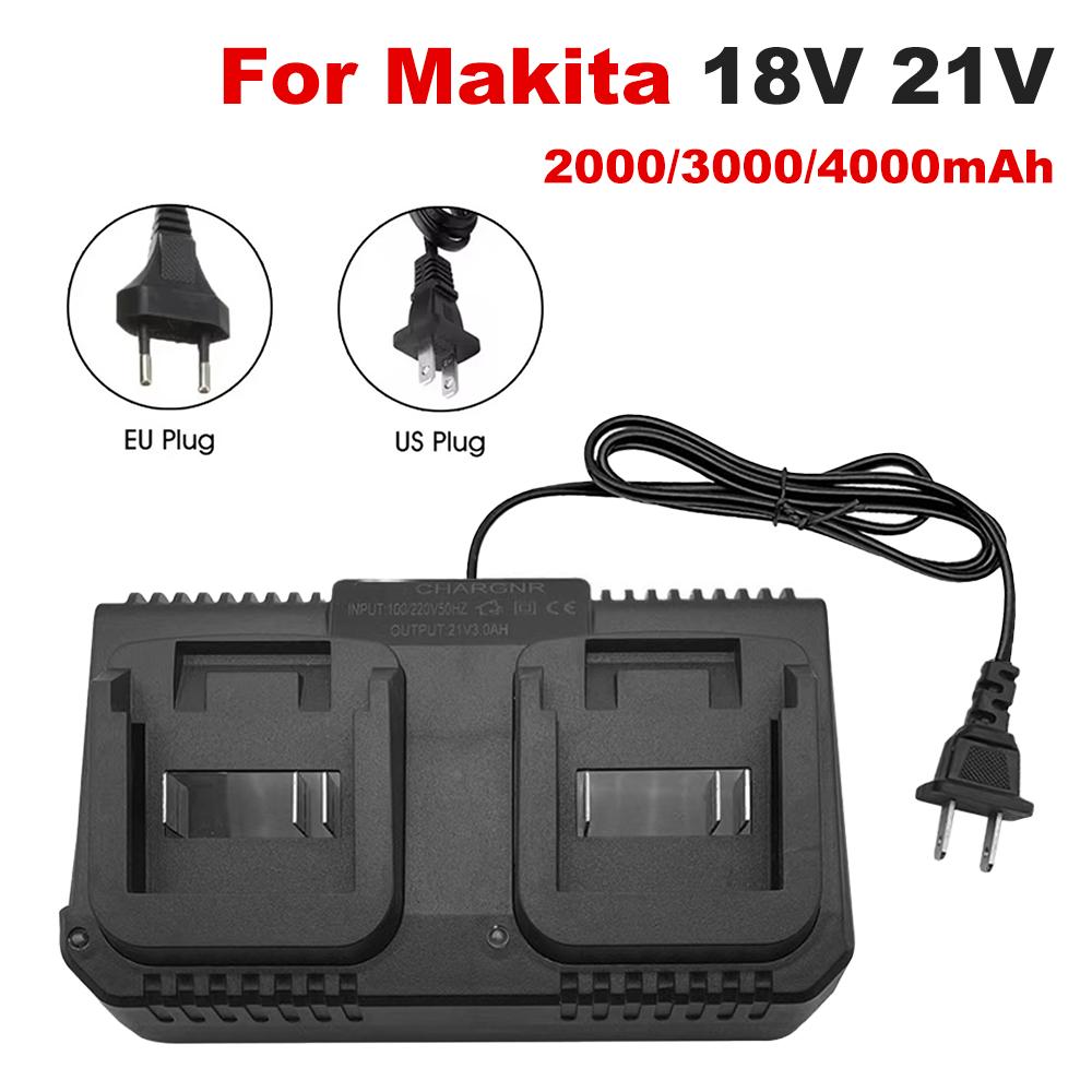 3A Lithium Battery Charger Fast Charging EU/US Plug Power Tool Portable Charger for Makita 18V 21V BL1415 BL1815 BL1830 BL1850
