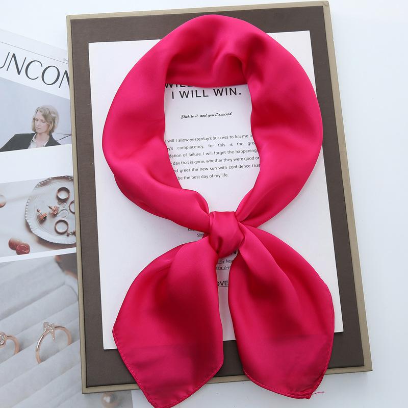 70cm Solid Color Small Square Scarf Women Trendy Versatile Neck Scarf Match Blazer Shirts Decorative Bandana