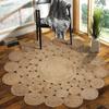 Jute Handmade Rug Round Natural Rug for Any Space Look Rustik Decor For Any Space Area