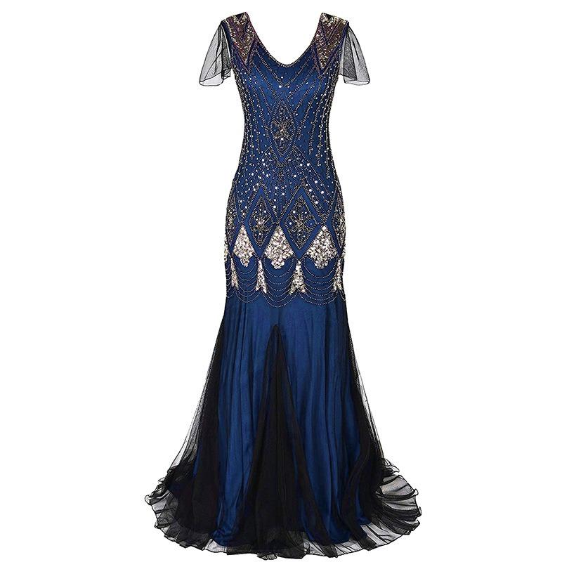 Sequined Dress Retro Dress Plus Size Banquet Party Dress Skirt Female