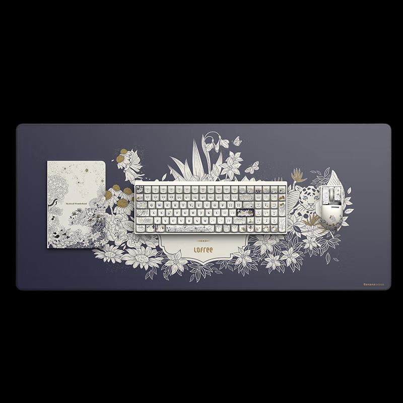 

Lofree Kitten 100-клавішна механічна клавіатура з 3 режимами та миша - Комбо-набір, тема «Таємничий світ»