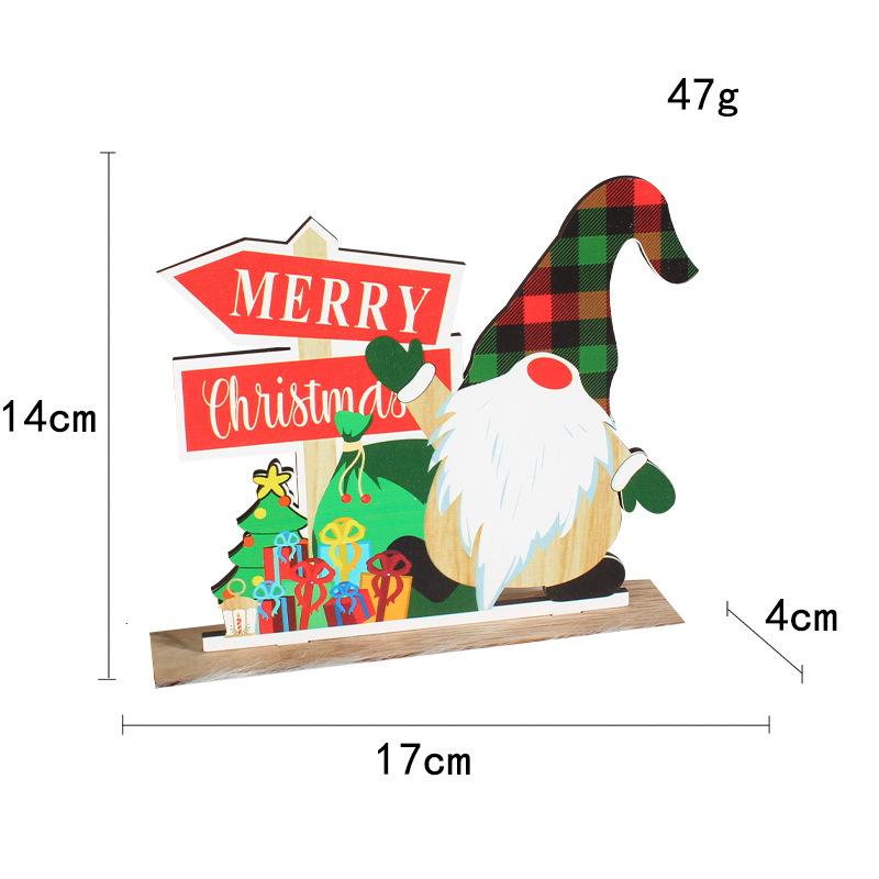 1Pc Creative Wooden Christmas Decorations DIY Wooden Crafts for Christmas Tabletop Decorations for New Year Gifts
