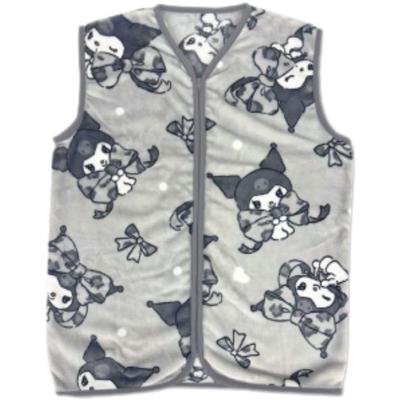 Hatayama Shoji Sanrio Women's Flannel Sleeper, Kuromi, Approx. H68 X W52.5cm (66203222)