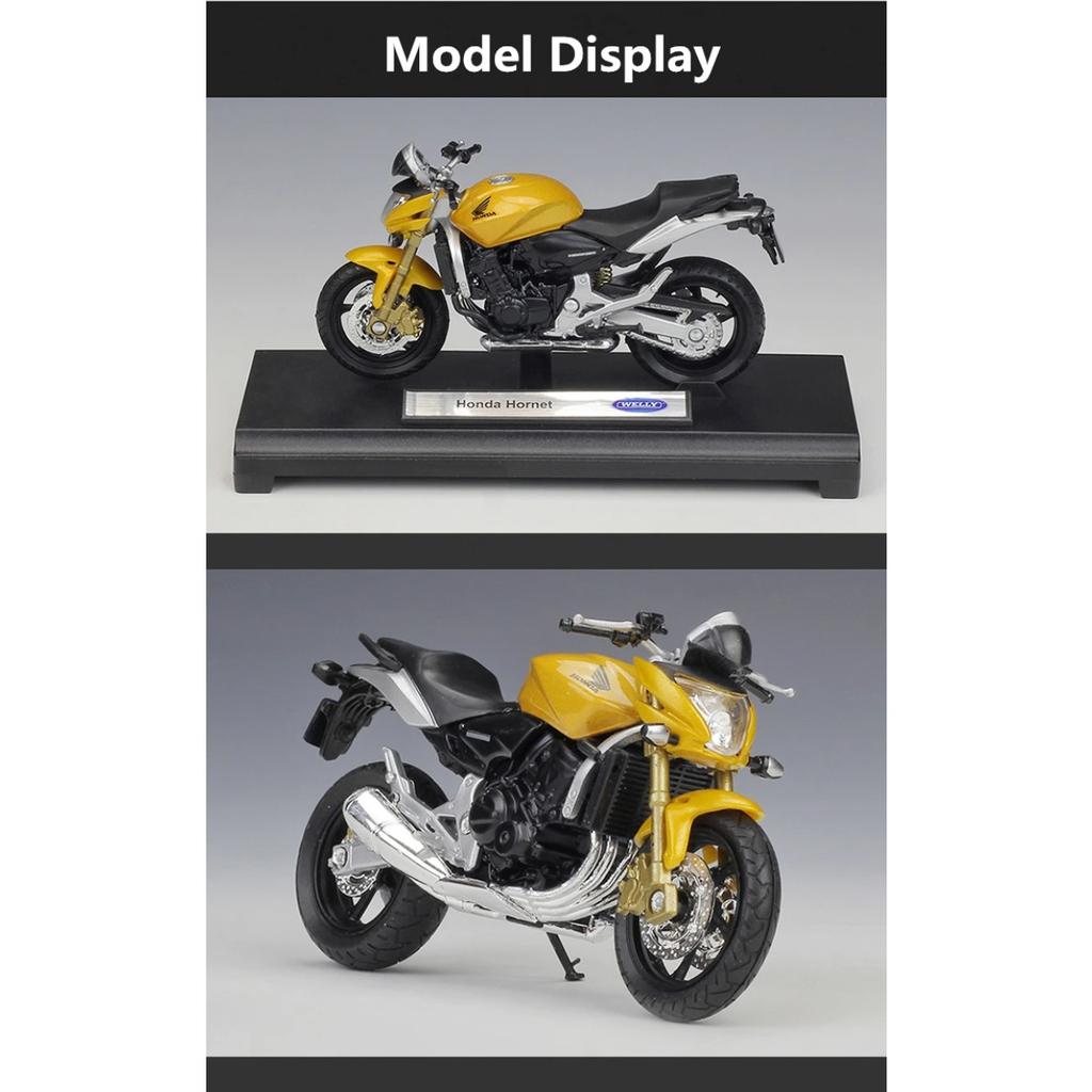 Welly 1/18 HONDA Hornet Alloy Sports Motorcycle Model Diecasts & Toy Metal Street Motorcycle Toys Car Collection Childrens Gifts